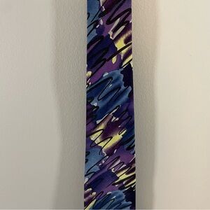 Christian Armand Handmade Tie Purple, Blue, Yellow 90s/80s Style